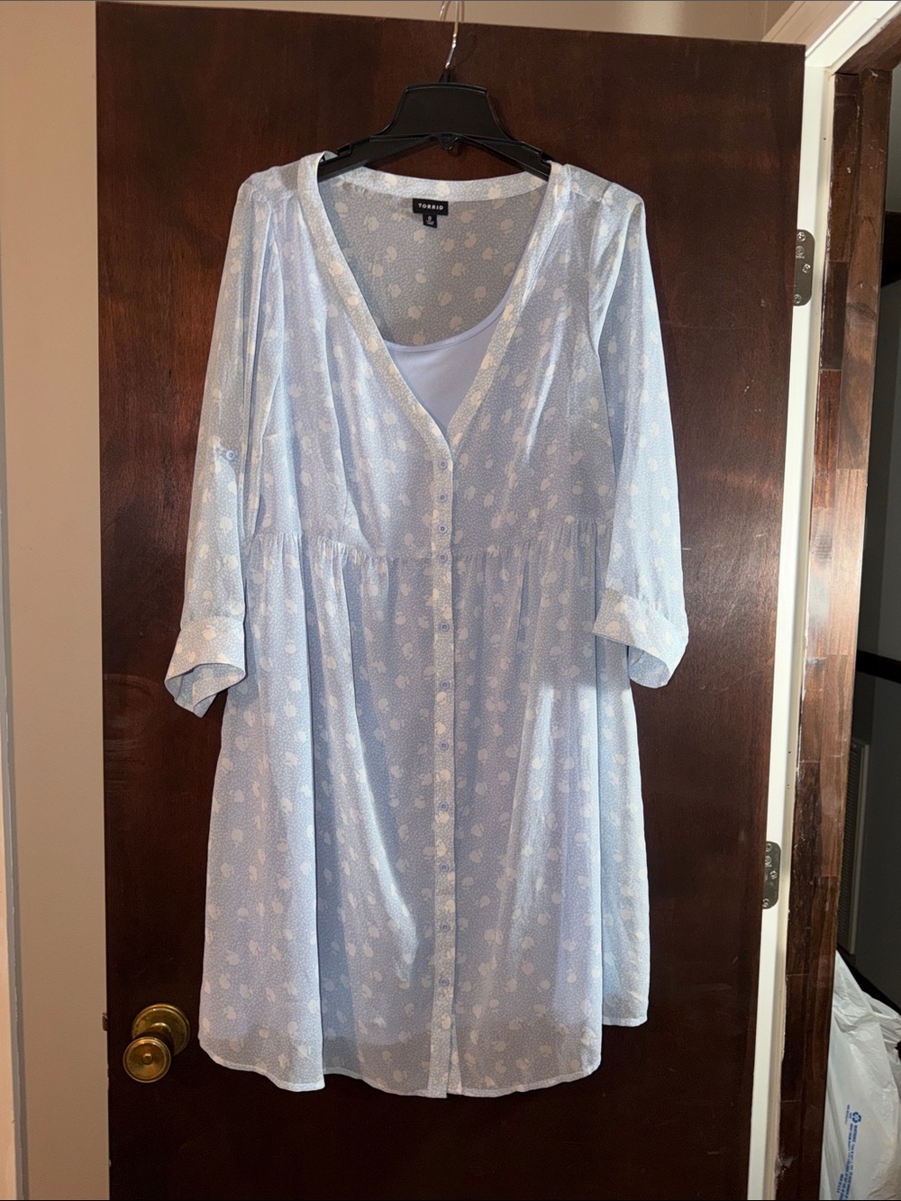Torrid Blue Floral Chiffon shirt Dress size 0